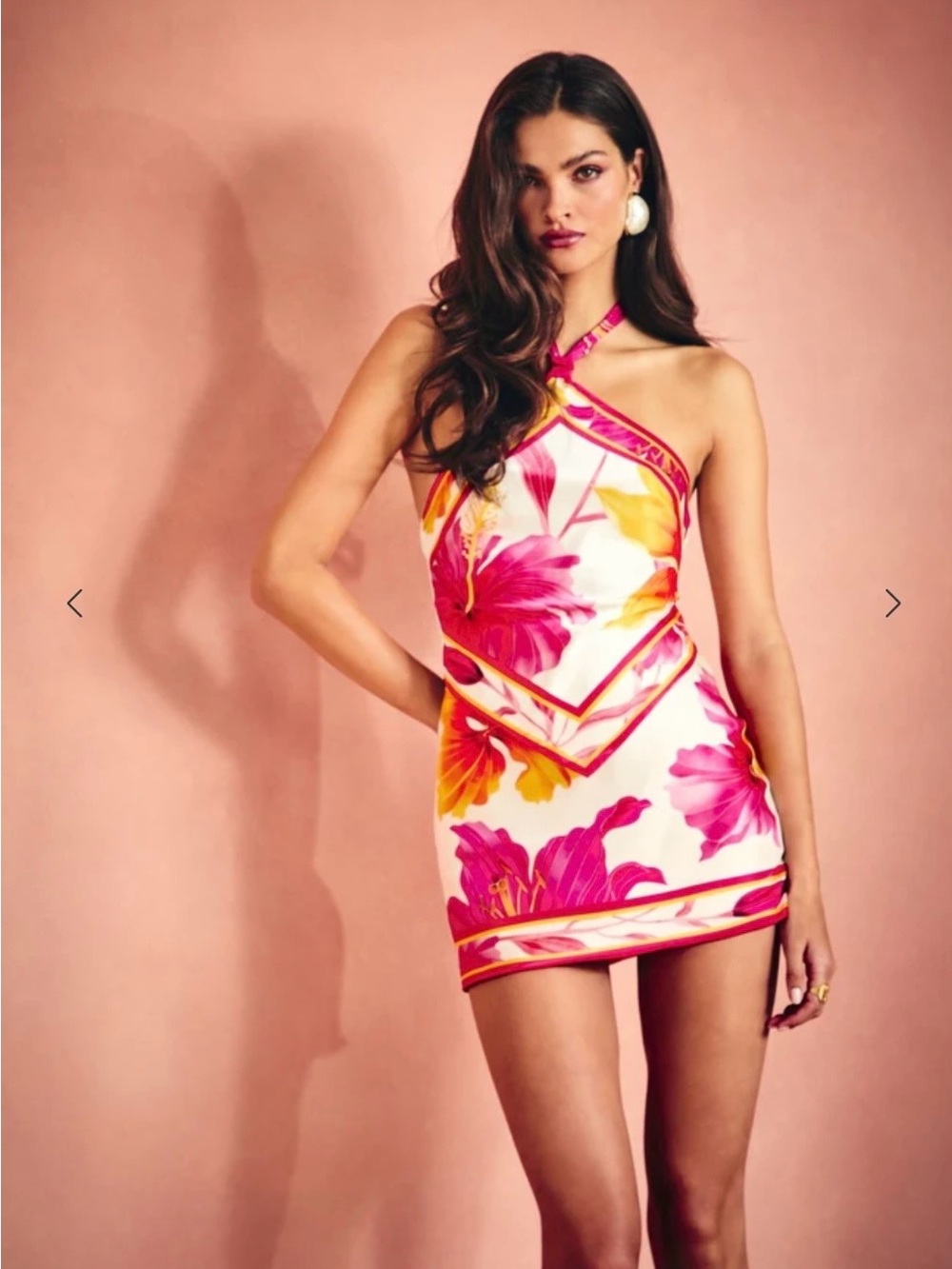 Retrofête Adelaide Silk Dress L’Acqua Orchid Floral Mini Dress